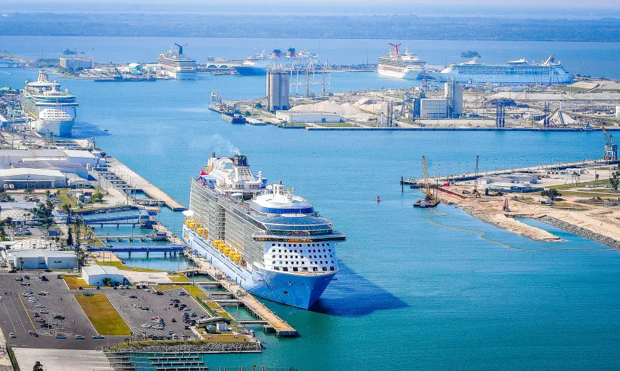 Port Canaveral transportation - cruise ship docked at Port Canaveral terminal