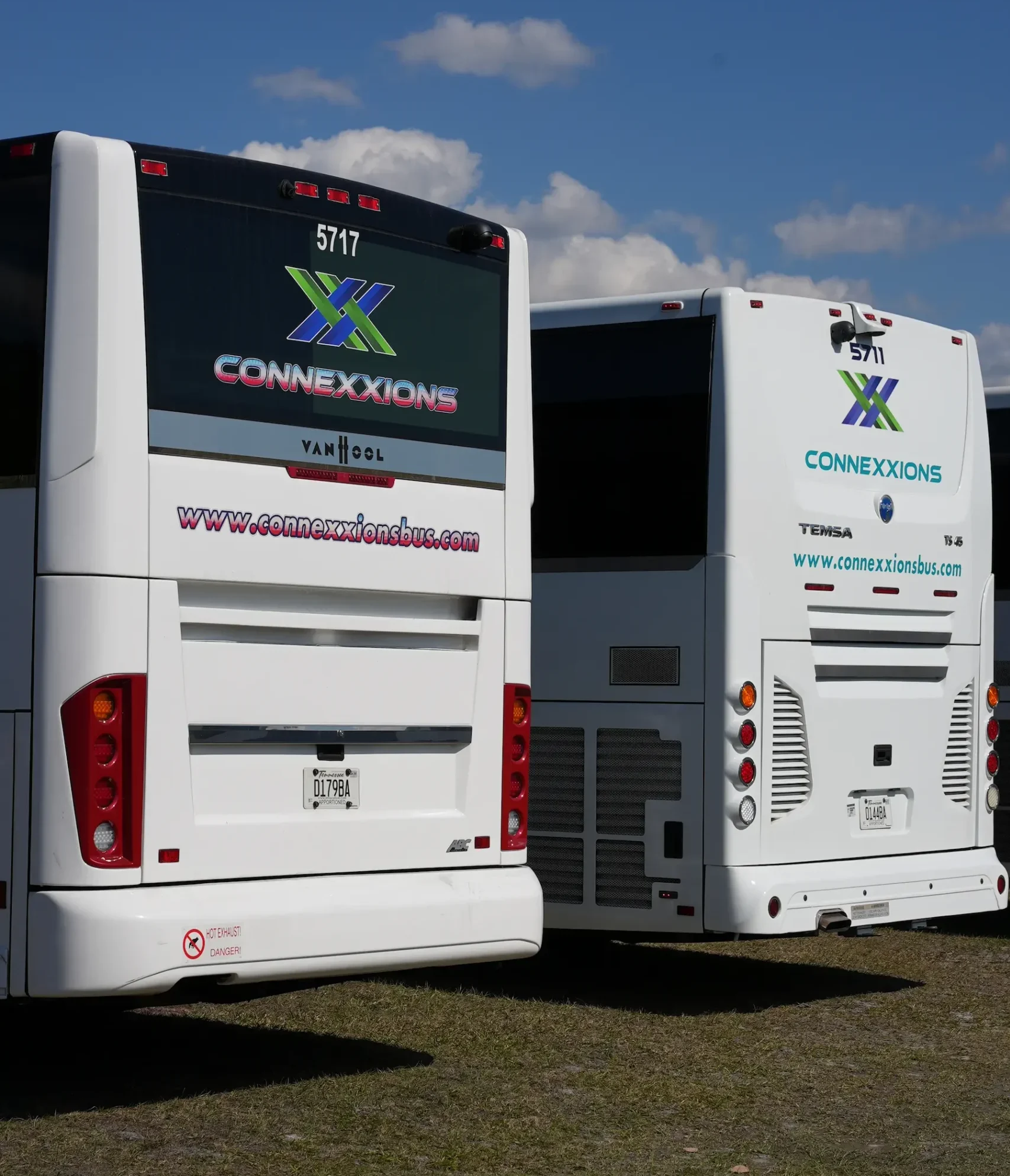 Two Connexxions motorcoaches positioned for Juventus team transport, Club World Cup 2024